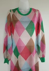 Boden Sparkle Argyle Crew Metallic Jacquard Dress NWT US 8 Party