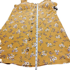 No Bo Sundress Padded Yellow Flower Pattern New Size XL Pull On Mini Stretch