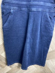 Woolovers Pinafore Dungaree Dress Blue Denim Size UK 12 Knee Length