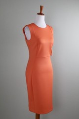 CALVIN KLEIN NWT $89 Solid Orange Scuba Neoprene Stretch Sheath Dress Size 4