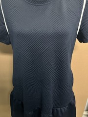 Evaless Dress Navy Blue With White Trim Size Medium Baby Doll Style