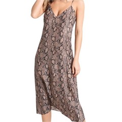 Frame Silk Python Printed Slip Dress Chocolate Multi