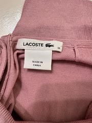Women’s NWOT Lacoste Silk Cotton Short Sleeve Solid Pink Polo Dress Size 34