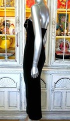 Betsey Johnson Vintage LUXE 90s RUNWAY Black Stretch Velvet Midi Slip Dress Sz S