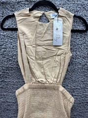 NWT Sndys Natural X Revolve Lottie Sleeveless Maxi Dress In Oat Womens Size S