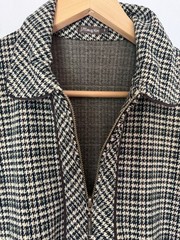J. McLaughlin Makayla Houndstooth Brown Collared 3/4 Sleeve A-line Dress S