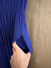 AUSELILY Short Sleeve Casual Long Maxi Dress Pockets Comfortable Blue 💙 Large