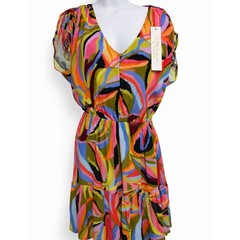 La Blanca Resortwear Multicolor Abstract Dress Vibrant Vacation Size Medium