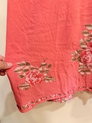 Forever Twenty One Pink Floral Embroidered V-Neck Smocked Maxi Dress Size M