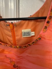 Mori Lee by Madeline Gardner Ball Gown (Orange w/ Pink) (Size 2)