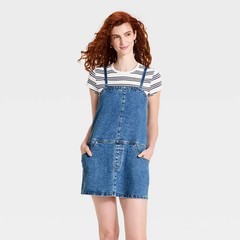 Women Tank Mini Denim Dress – Universal Thread Medium Wash XL