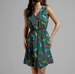 ModCloth Womens Size XL Green Chameleon Rainbow Pink Dress