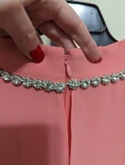Eliza J Women&rsquo;s Plus Pink Rhinestone Collar Sheath A-Line Shift Dress 20W $188