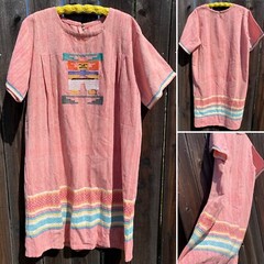 Vintage Peasant Dress Mexican Aztec Guatemala Latin South America Boho Hippie