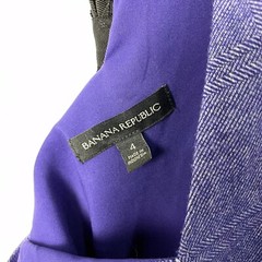 Banana Republic Wool Blend Dress 4 XS Purple Sleeveless V Neck Back Bow Tie
