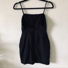 Privacy Please Black Square Neck Mini Dress Adjustable Straps XS