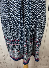 Max Studio Women’s Multicolor Chevron Print Belted Stretch Shirt Dress Size M