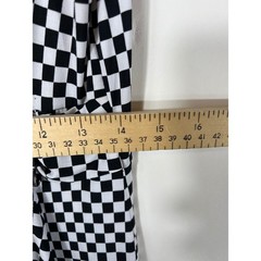 Michael Kors Black White Checkered Ruched Side Buckle Sheath Dress Large