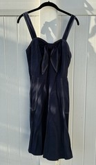 A New Day Women’s Dress Pinup Retro Navy Blue Sweetheart Bow Nautical Strap Sz M