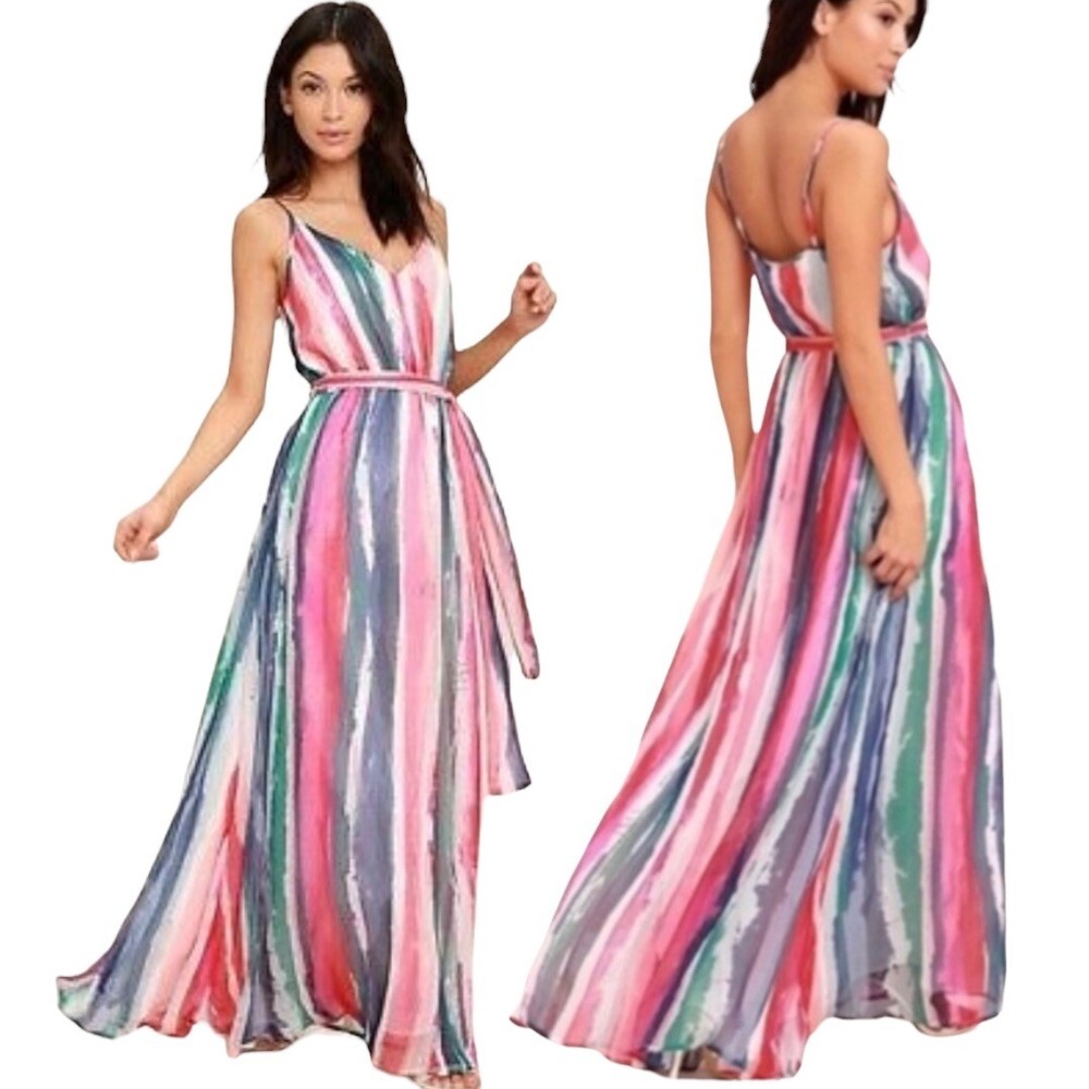 Jack by BB Dakota Joyner White Print Maxi Dress Size S/M