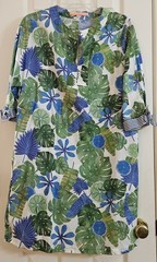 Vilagallo Anabella Botanical Print Cotton Shift Dress Made in Portugal EU40 US 8