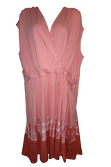 LANDS END 2X Wrap Front Fit & Flare Dress Coral Pink Tie Dye Sundress Surplice
