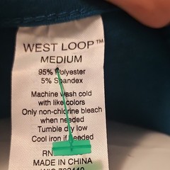 West Loop Wrap A-Line Dress Teal Solid V-Neck Cap Sleeve Knee Length M
