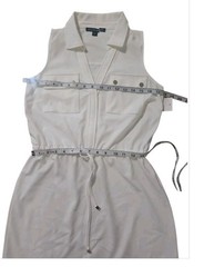 Boston Proper Beyond Travel White Sleeveless Shirt Dress sz M