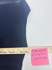 Donna Karan Midi Dress Large Navy Sheer Pleated Hem Illusion Knit NWT $199