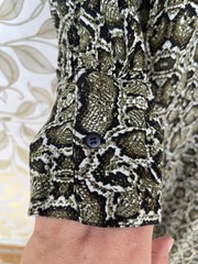 Essentiel Antwerp Python Ruffle Midi Dress Whimsigoth Snakeskin Boho 40 US 8