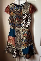 Alice + Olivia Rapunzel Patchwork Fit & Flare Mini Dress. Women’s 4. EUC