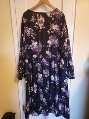 Bloomchic Plus Size US 26 Purple Floral Print V-Neck Dress