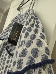 Polo Ralph Lauren Cold-Shoulder Maxi Dress, Blue Floral Print, Size 16 — NWT