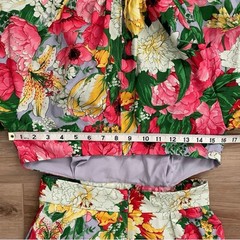 ASOS EDITION Puff Sleeve Cut Out Back Dress in Pink Floral 6