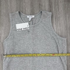 NINE WEST Gray Heather Size Medium Stretch Ribbed Sleeveless Dress New With Tag