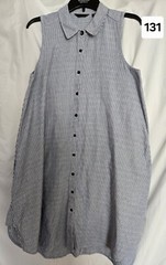 Mile Gabrielle Sleeplessness Striped Bule, White Medium Dress