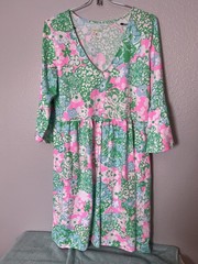 Lilly Pulitzer Jannie V-Neck Dress Multi Plumes In Bloom Medium