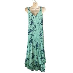 Nina Murati Womens Sm Sleeveless Cotton Gauze Bias Cut Midi Maxi Dress Pull On