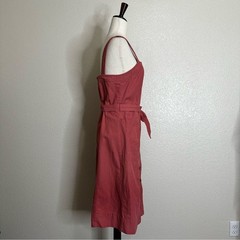 GAP Linen Blend Button-Front Apron Midi Dress, Size 8 Tall