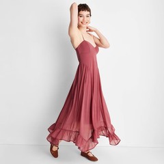 Women&rsquo;s Sleeveless Flutter Hem Maxi Dress – Future Collective