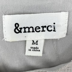 &MERCI Lined Preowned Womens CREPE CHIFFON Gray Blouson Dress Med CLIPPED DOTS