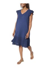 AnyBody Women&rsquo;s Slub Jersey and Gauze Mixed Dress Navy