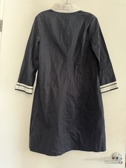 Tory Burch Tory Tunic Dress Navy Blue & White Cruise Resort Size 10
