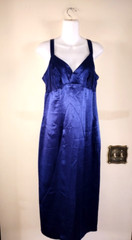 Vintage Women All That Jazz Party Royal Blue 100% Acetate Midi Dress Size 9 / 10