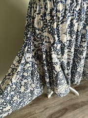 Chelsea & Theodore Paisley Peasant Maxi Sundress Cotton Smocked Waist Dress S/P