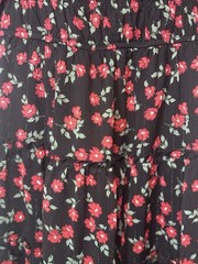 Altar&rsquo;d State Black Red Floral Dress Womens Xlg Tiered Smocked Cottagecore Femi