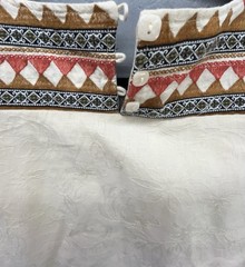 Solitaire Anthropologie Dress S Ivory Cream Cotton Texture Embroider Boho Aztec