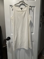 Eileen Fisher dress white sleeveless 70 % viscose, 24 % nylon and 6% spandex
