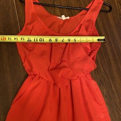 Alythea Women’s Small Mini Dress Red Ruffled Sleeveless Scoop Neck Lined