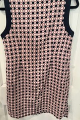 Brooks Brothers Petite 12P Sleeveless Cotton Shift Geometric Print Navy Red